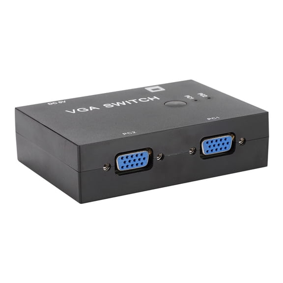VGA Splitter, Monitors Splitter Box 2 Port Switcher VGA Video Switch For PC TV Monitor