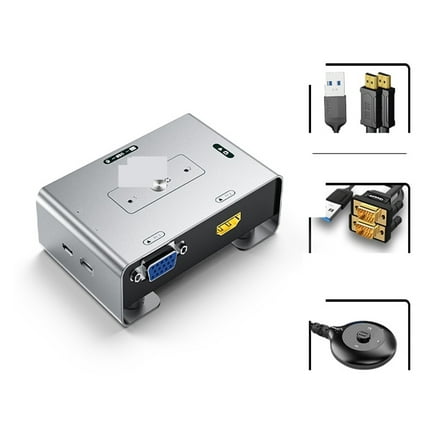 +VGA To VGA KVM Switch 2x1 1080P 60Hz Video Switcher For PC Laptop To TV Monitor Projector ,4K High Resolution