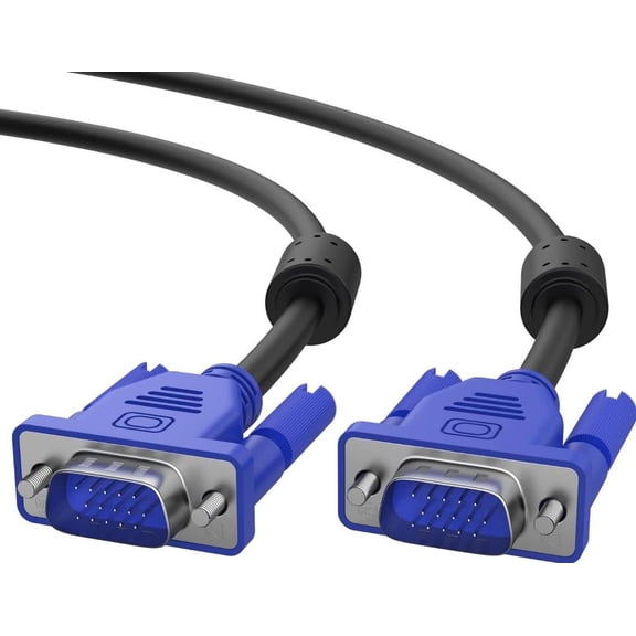 VGA to VGA Video Cable 6 feet/1.8m, 15 pin 1080P Full HD Male to Male Monitor Cable for Computer PC Laptops TV Projectors to Monitor Screen Projector with VGA Plug Port
