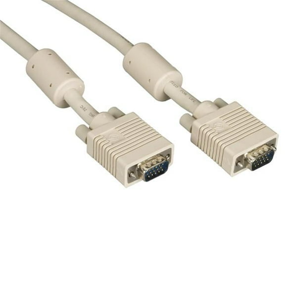 VGA Video Cable with Ferrite Core, Male & Male, 10 ft., Beige