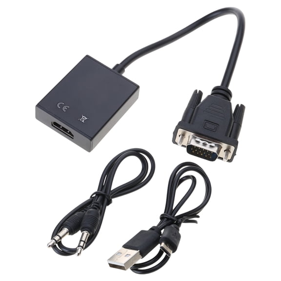 VGA to Converters Sound Video Cable Adapter VGA Input HDMIcompatible Output for Computer Laptop TVs Projectors