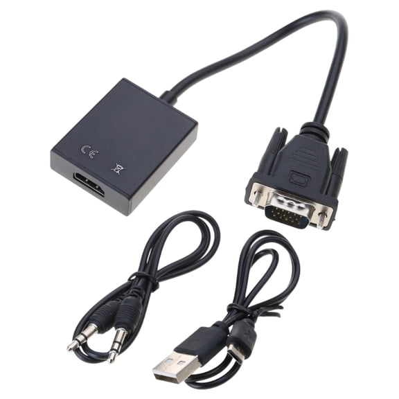 VGA to HD Converter Audio Video Cable Adapter VGA Input HDMI Output for Computer Laptop TV Projector