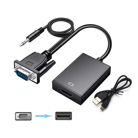 VGA to HDMI Converter Adapter Male to Female Cable with 1080P VGA Adapter for Projector