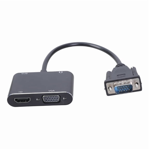VGA to HDMI VGA Adapter, 1080P VGA Splitter 1 in 2 Output for Computers Desktops Laptops Computers Monitors Projectors