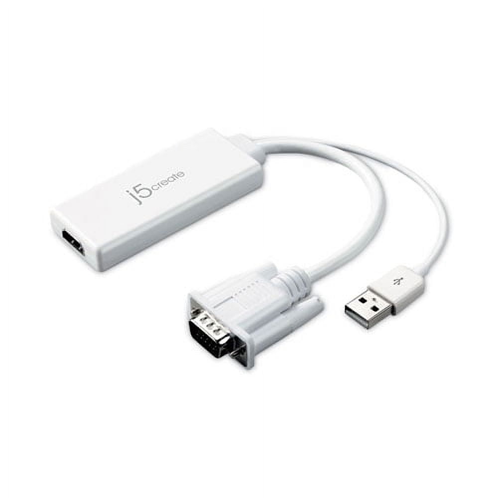 VGA to HDMI Video Audio Adapter, White | Bundle of 2 Each