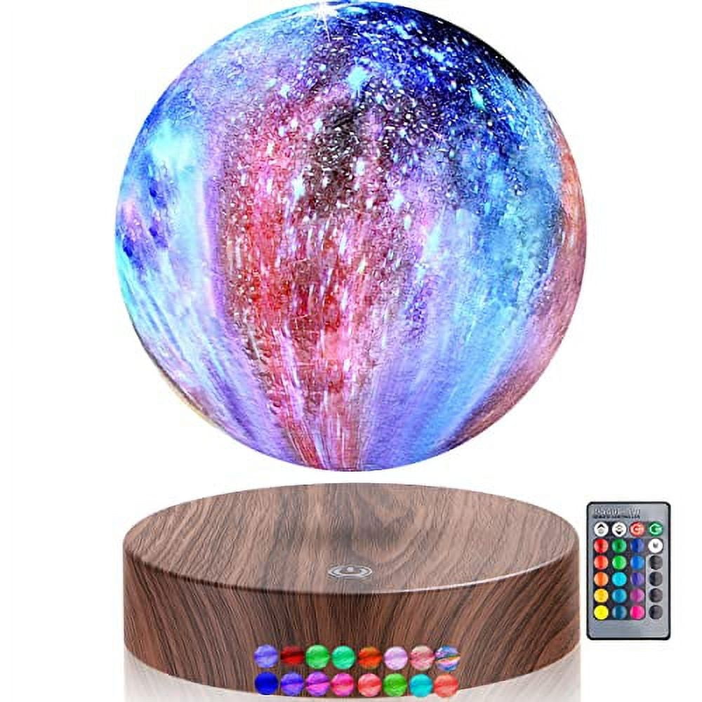 VGAzer Floating Galaxy Moon Lamp with 16 LED Colors, Levitating Galaxy Night Light , Multi-color Rotating Table Lamp Touch Control , 3D Printed Desk Moon Light Decor