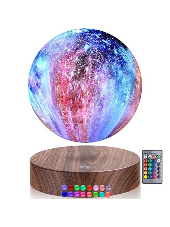 Floating Galaxy Moon Lamp with 16 LED Colors, Levitating Galaxy Night Light , Multi-color Rotating Table Lamp Touch Control , 3D Printed Desk Moon Light Decor