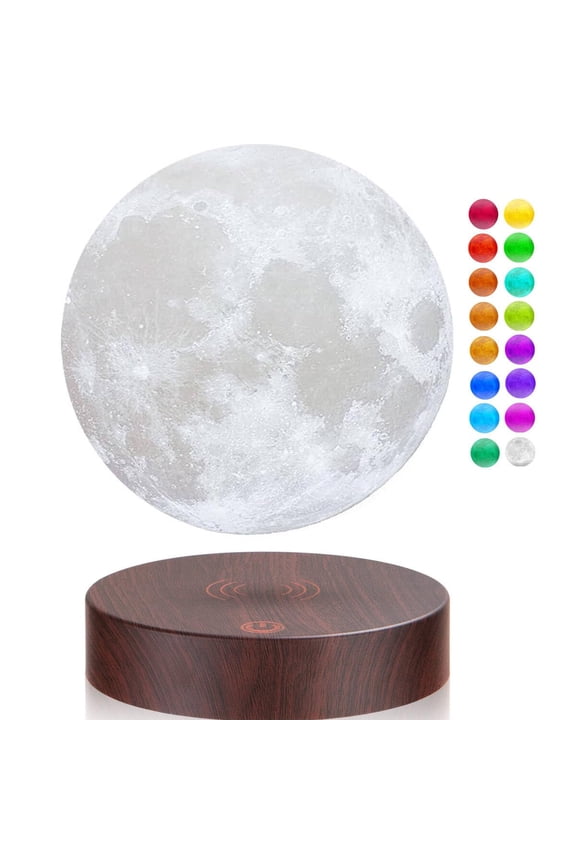 Levitating Floating Moon Lamp with 16 Colors Wireless LED Night Light , Magnetic Levitation Rotating Ball , Room and Office Decor