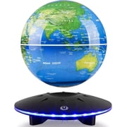 VGAzer Levitating Globe Lamp 6 Inch, Magnetic Levitation Globe World Map Floating Ball Lamp,Home Office Desk Decor with LED Light , Cool Display Stand Tech Gadget Gift for Men Boy Father Son