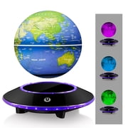 VGAzer Levitating Globe Lamp, Magnetic Levitation Globe World Map Floating Ball Lamp,Home Office Desk Decor with LED Light , Cool Display Stand Tech Gadget Gift for Men Boy Father Son