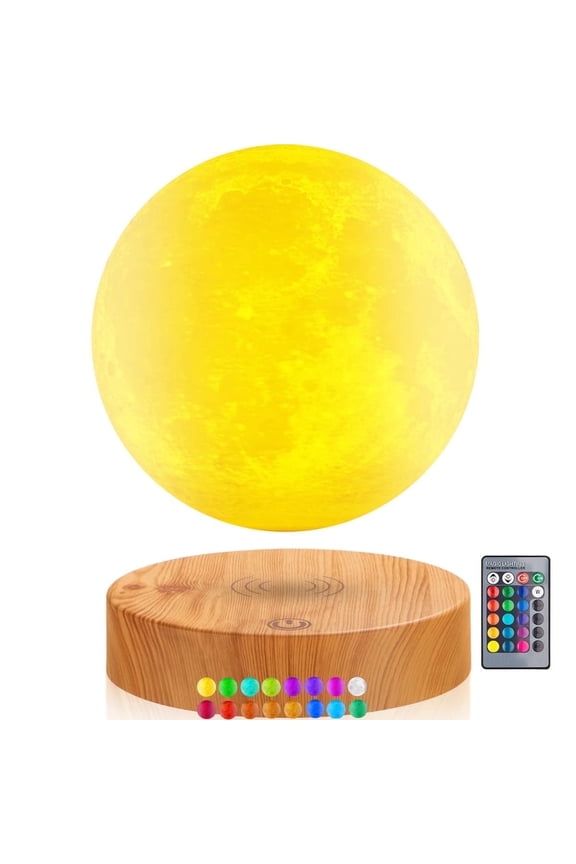 Levitating Moon Lamp 5.9 inch 16 Colors 3D LED Night Light with Remote Control for Unique Gifts,Home Room Decor,Office Desk Toys
