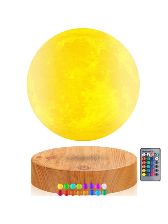 Levitating Moon Lamp,Floating Spinning 20 Modes Night Light for Gifts Office Desk Room Decor