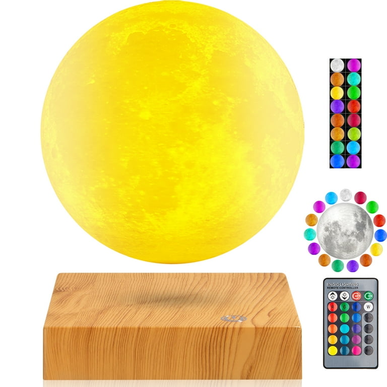 VGAzer Levitating Moon Lamp Floating Spinning 16 Colors Night Lamp for Home Office Decor Walmart