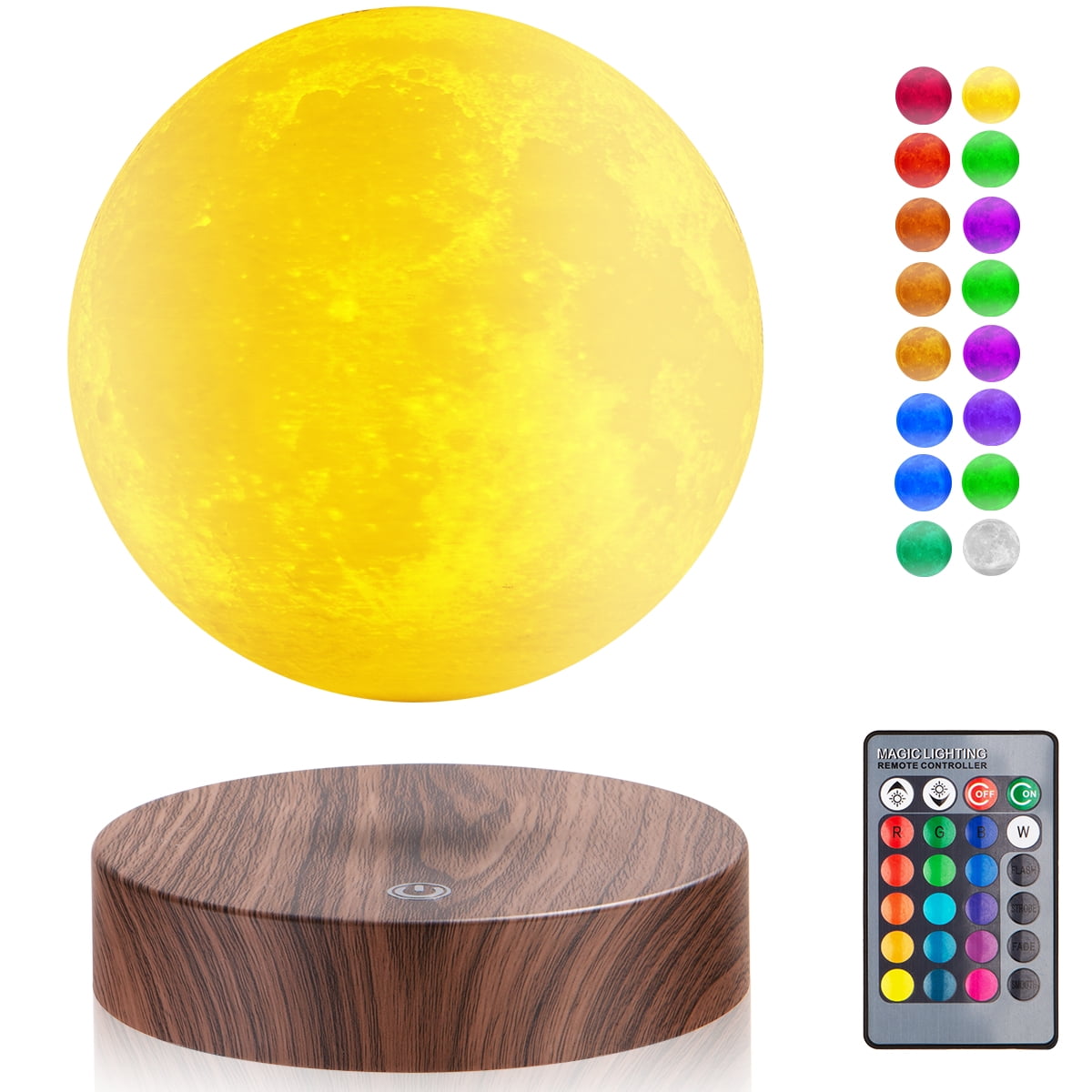 VGAzer Levitating Moon Lamp ,  Spinning & Floating Moon Lamp 16 Colors Floating Night Light Realistic Moon Display  , Magnetic Levitation Ball , Cool Gadgets , Room Office Decor