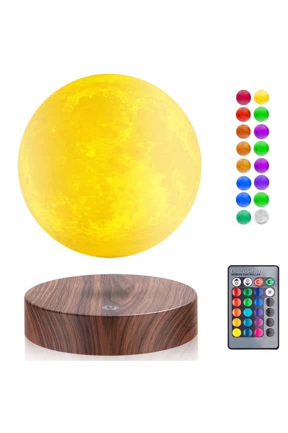 Levitating Moon Lamp , Spinning & Floating Moon Lamp 16 Colors Floating Night Light Realistic Moon Display , Magnetic Levitation Ball , Cool Gadgets , Room Office Decor