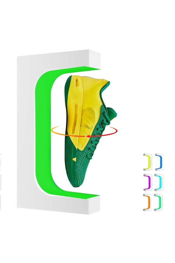 Levitating Shoe Display,Magnetic Floating Rotating Sneaker Stand with 16 Colors Changing LED Light