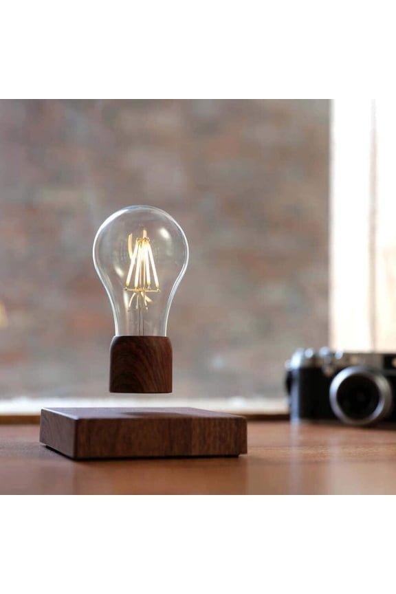 Levitating Table Lamp with Wireless Floating Light Bulb, Magnetic Levitation LED Night Light ,360 Degree Automatic Rotating , Cool Room Home Office Desk Decor