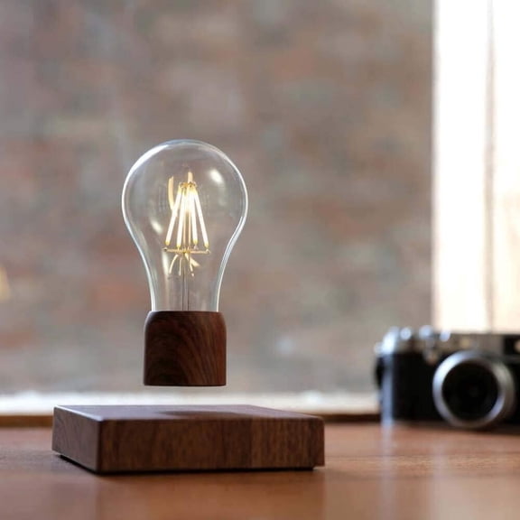 VGAzer Levitating Table Lamp with Wireless Floating Light Bulb, Magnetic Levitation LED Night Light ,360 Degree Automatic Rotating , Cool Room Home Office Desk Decor