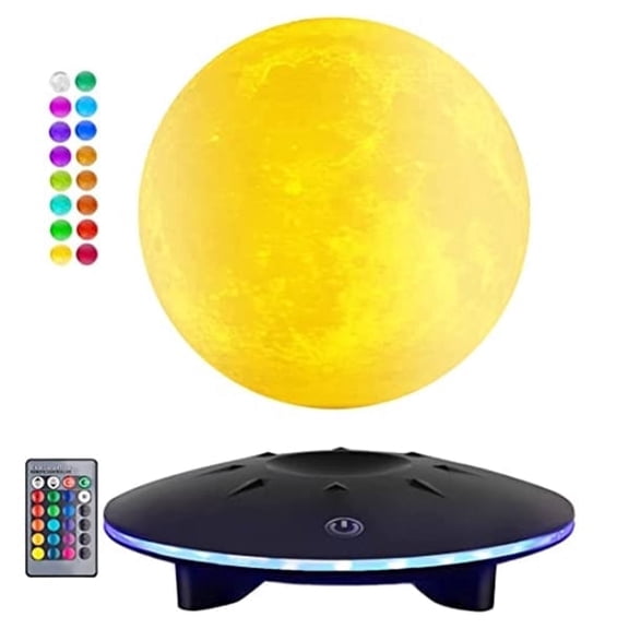 VGAzer Levitating and Floating Moon Lamp  16 Colors Night Light , Magnetic Levitation Spinning Ball  , Cool Gadgets Gifts , Room Office Decor