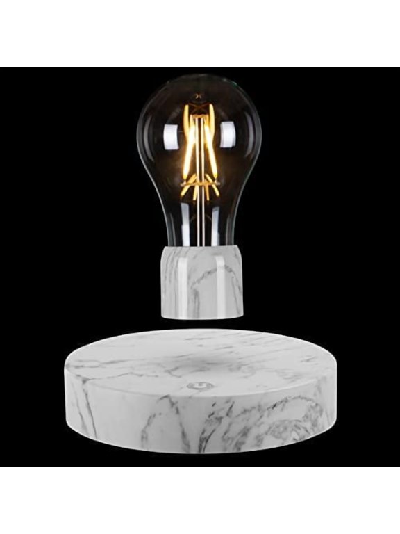 Magnetic Levitation Floating Wireless LED Light Table Lamp with Levitating Bulb Spins and Levitates Freely in Air for Unique Gifts, Room Night Light,Cool Home Office Desk Decor Gadgets
