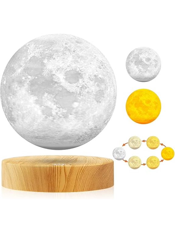 Magnetic Levitation Moon LampFloating LED Moon LightMulticolor Moon LampRotating Night LightLevitate & Rotate in AirCool Desk Decor Gadget , Tech Gifts for Kids
