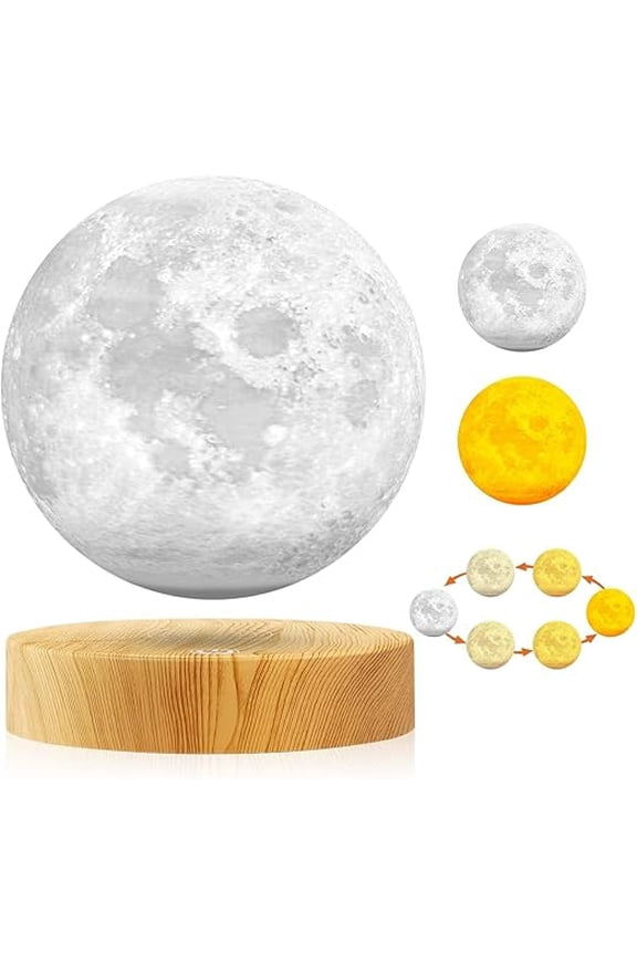 Magnetic Levitation Moon LampFloating LED Moon LightMulticolor Moon LampRotating Night LightLevitate & Rotate in AirCool Desk Decor Gadget , Tech Gifts for Kids