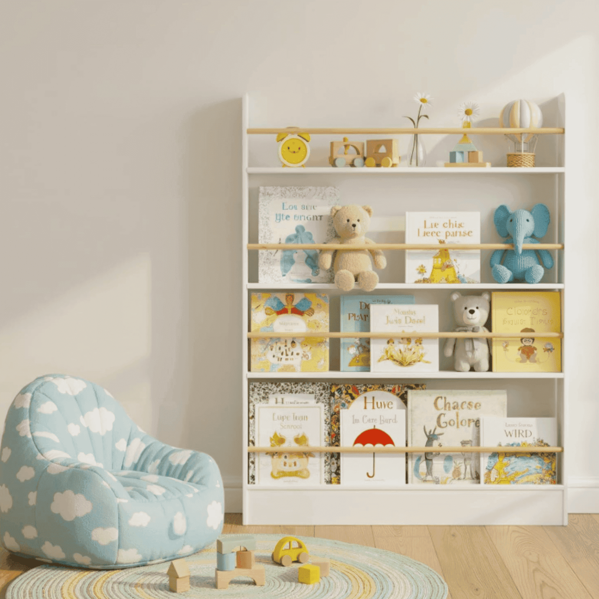 VGBYUJ Behind Doors Bookshelf, 47.4"H x 39.4"W Tier Wall Mount Boookcases, Behind the Door Storage Organizer for Narrow Space, Solid Wood, White