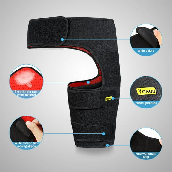 VGEBY Hip Brace Adjustable Groin Support Compression Recovery Thigh Wrap