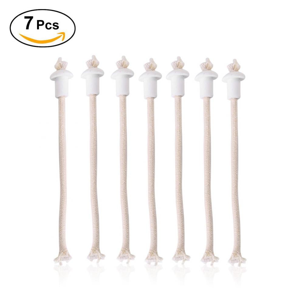 VGEBY Pack of 7 Ceramic Holders Torch Wine Bottle Oil Lantern Wick Candle Lamp Fiber Glass Heat- Kerosene Wick Home Decor Kit Glass Bottle Light Wick for Oil Lamp