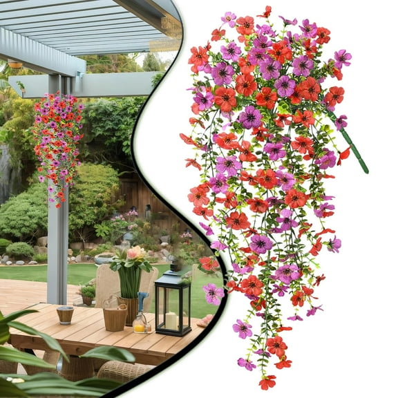 VGFVFSKGA Artificial Rattan, Fall Hanging Plants, Colorful Thanksgiving Maple Leaf Tree Hanging Simulation Decoration, Maple Vine for Porch Wall Hanging Wedding Background Decoration