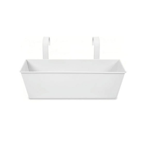 VGFVFSKGA Balcony Planter for Railing, Hanging Planter, Plastic Balcony Rail Planter with Double Hooks, Railing Planter Box for Plants Outdoor and Indoor, Hangable Flower Plant Pot, Window Planters