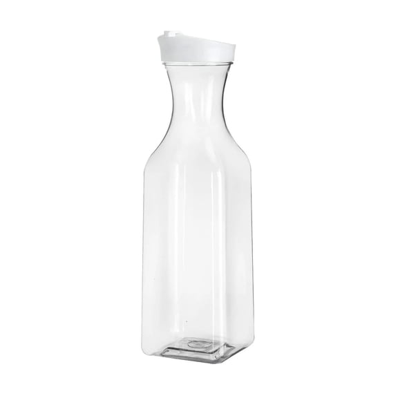 VGFVFSKGA Juice Containers, 51oz Square Water Carafe Top Lid Juice Containers, Plastic Pitcher for Juice, Beverage , Tea, Clear Water Container for Home Bar Kitchen Restaurant