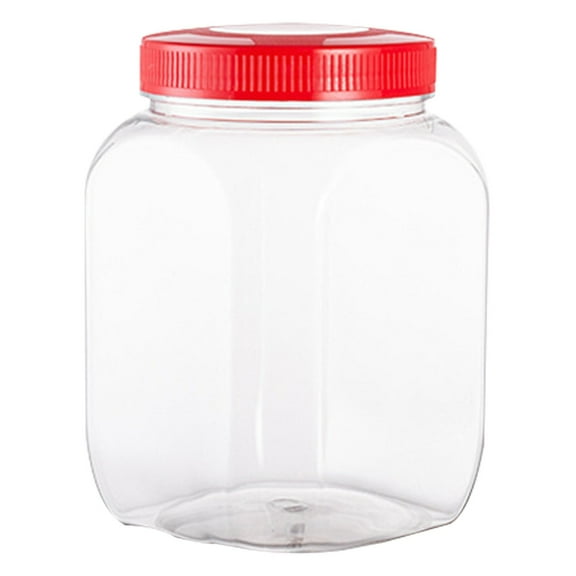 VGFVFSKGA Plastic Clear Canister with Twist-Top Lid Screw Top Food Storage Container Ziploc Containers with Screw on Lid for Candy Nuts Wide-Mouth Refillable Storage Containers Food Storage Container