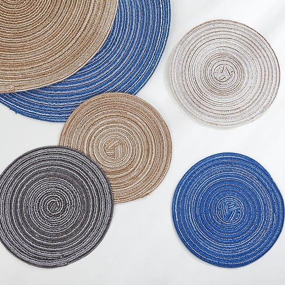 VGFVFSKGA Plastic Placemats,Round Table Mats,Washable Woven Vinyl Placemats for Dining Table,Easy to Clean