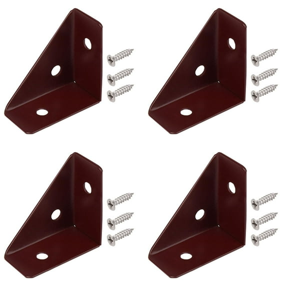 VGFVFSKGA Shelf Bracket, L Brackets for Wood, Corner Brace Brackets, 4Pcs 65mm x 35mm Triangle Metal Shelf Supports with Screws, Table Leg Brackets for Home Warehouse Garage Farm, Angle Bracket