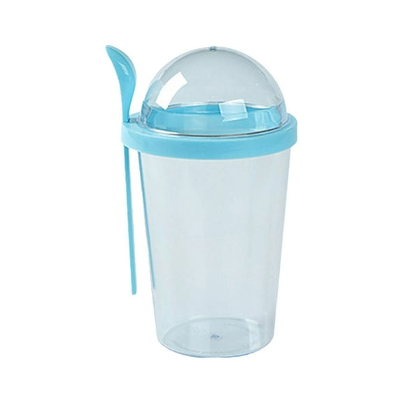 VGFVFSKGA Yogurt Cup With Lid and Spoon,Plastic Reusable Overnight Oats Container,Portable Breakfast Crunch Granola Oatmeal Smoothie Snack Container