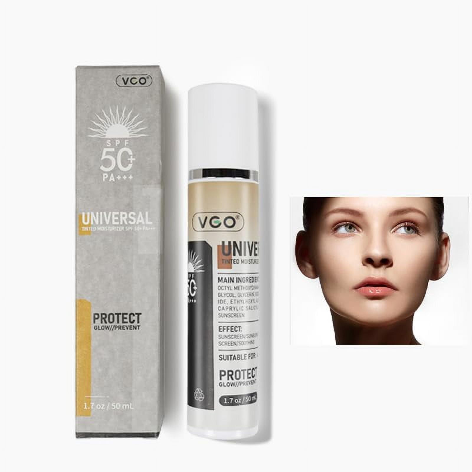 VGO Tinted Sunscreen with SPF 50, Hydrating Face Sunscreen Moisturizer