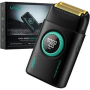 VGR 377 Foil Shaver for Men, Electric Razor for Shaving Face with Double Foil, 21-Speed 9000 RPM Motor Bald Shavers LED Display Titanium Foils, Barber Supplies (Black), Men's Gifts