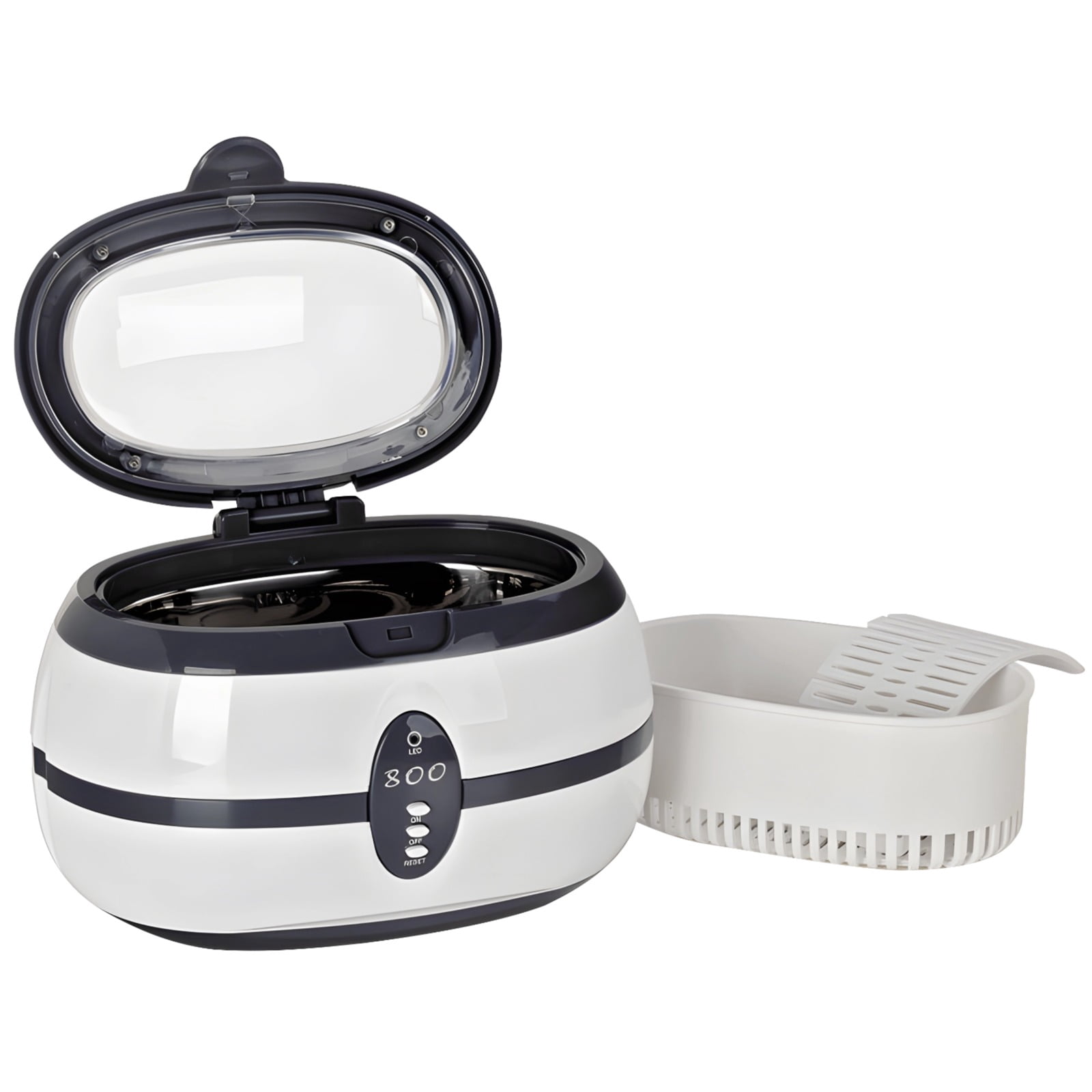 VGT-800 Ultrasonic Cleaner, 236.2 in (600 ml) Capacity, for Jewelry, Glasses, Watches, and Dentures, 40kHz Frequency, Digital Display, Detachable Basket, ABS Housing, CE FCC ROHS Certified (US Rule)