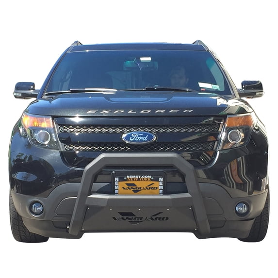 VGUBG-1935-1360SS 3 inch Black Bull Bar with Skid Plate and Built-In LED