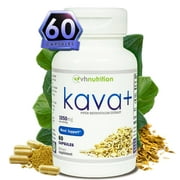 VH Nutrition KAVA+ | Kava kava Capsules | 1050mg Piper Methysticum + Kavalactones | Mood Support* Supplement | 60 Capsules