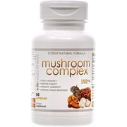 VH Nutrition MUSHROOM SUPPLEMENT | Mushroom Complex for Vitality Support* 1400mg | Adaptagen Formula Includes: Lions Mane, Chaga, Reishi, Extracts | 60 Capsules