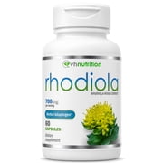 VH Nutrition Rhodiola Rosea Supplement 700mg - 3% Salidrosides Standardized for Brain, Stress & Mood Support - 60 Capsules