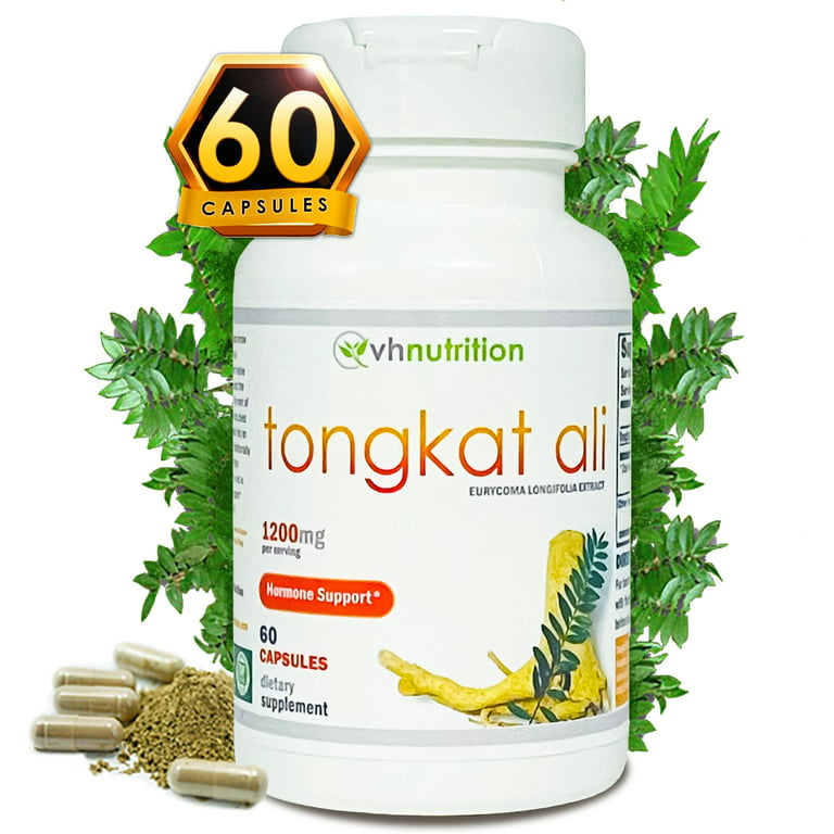 VH Nutrition TONGKAT ALI for Men, Extra Strength Mens Support Supplement*, 1200mg Per Serving, Pure Eurycoma Longifolia (LongJack) Extract Powder