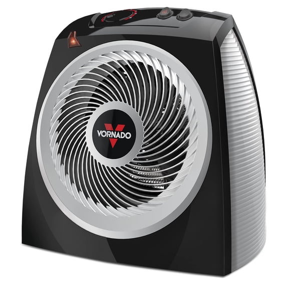 VH10 Space Heater (2025) for Indoor Use, Adjustable Thermostat, 2 Speeds, Black