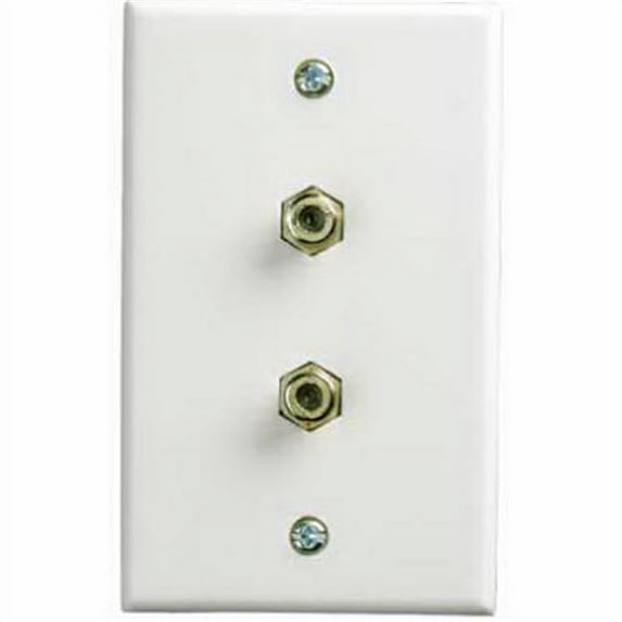 VH128N Duplex Coaxial Wall Plate - White
