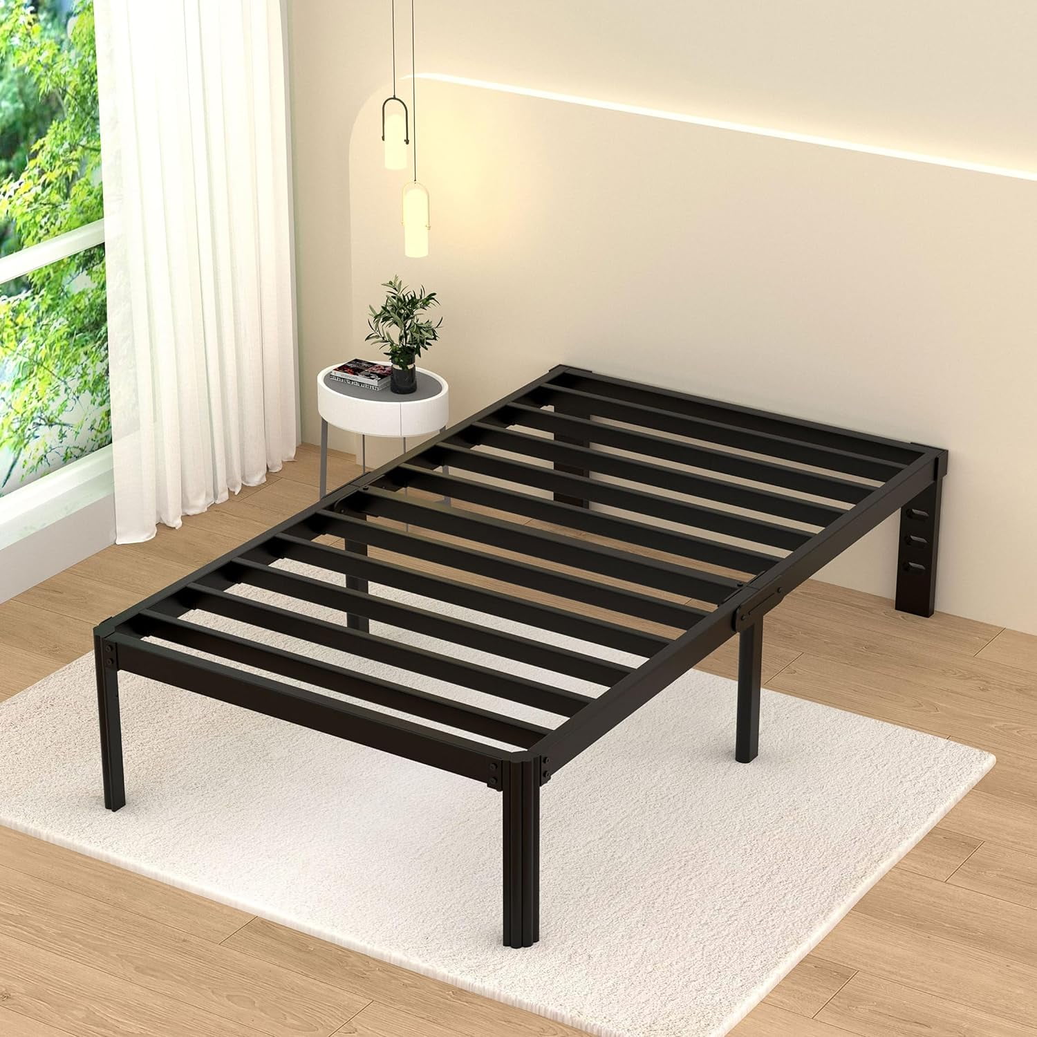VHAHA Metal Twin Bed Frames 18 Inch Twin Platform Bed Frame with