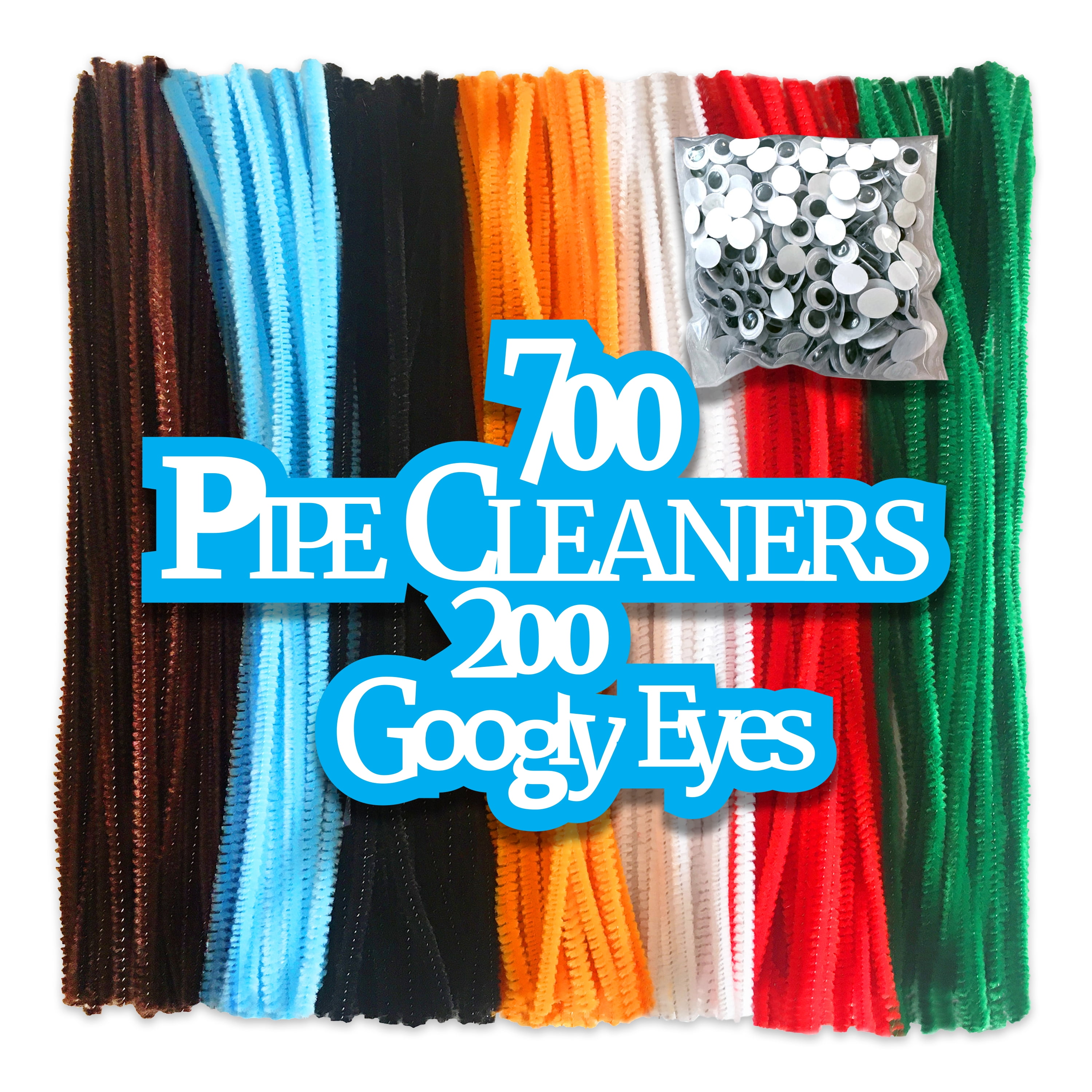 VHALE Pipe Cleaners & Googly Eyes Craft Set, 7 Colors Pipe Cleaners Chenille Stems with Wiggle