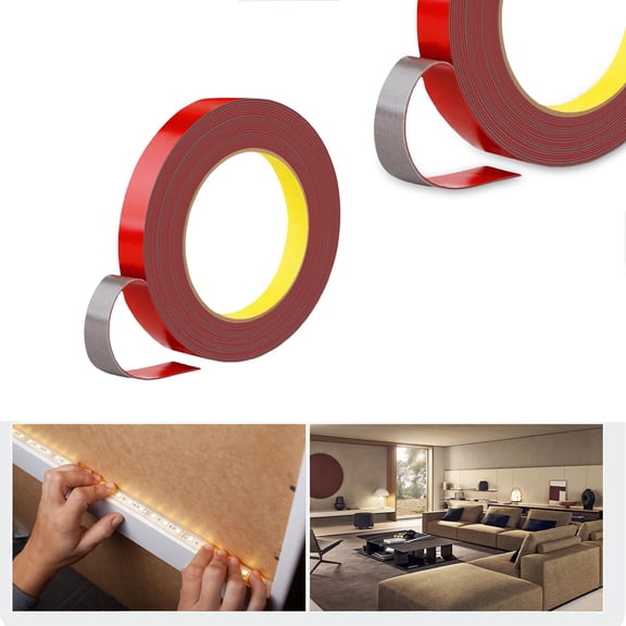 VHB Extra Strong Double Sided Adhesive Tape 25m x 10mm Black, Waterproof & High Temperature Resistant for Indoor & Outdoor Use – 1 Roll, Heavy Duty