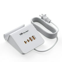 VHBW 45W USB C Charger, 4 Ports GaN Fast Charger Station for Multiple Devices (45W 6FT White)
